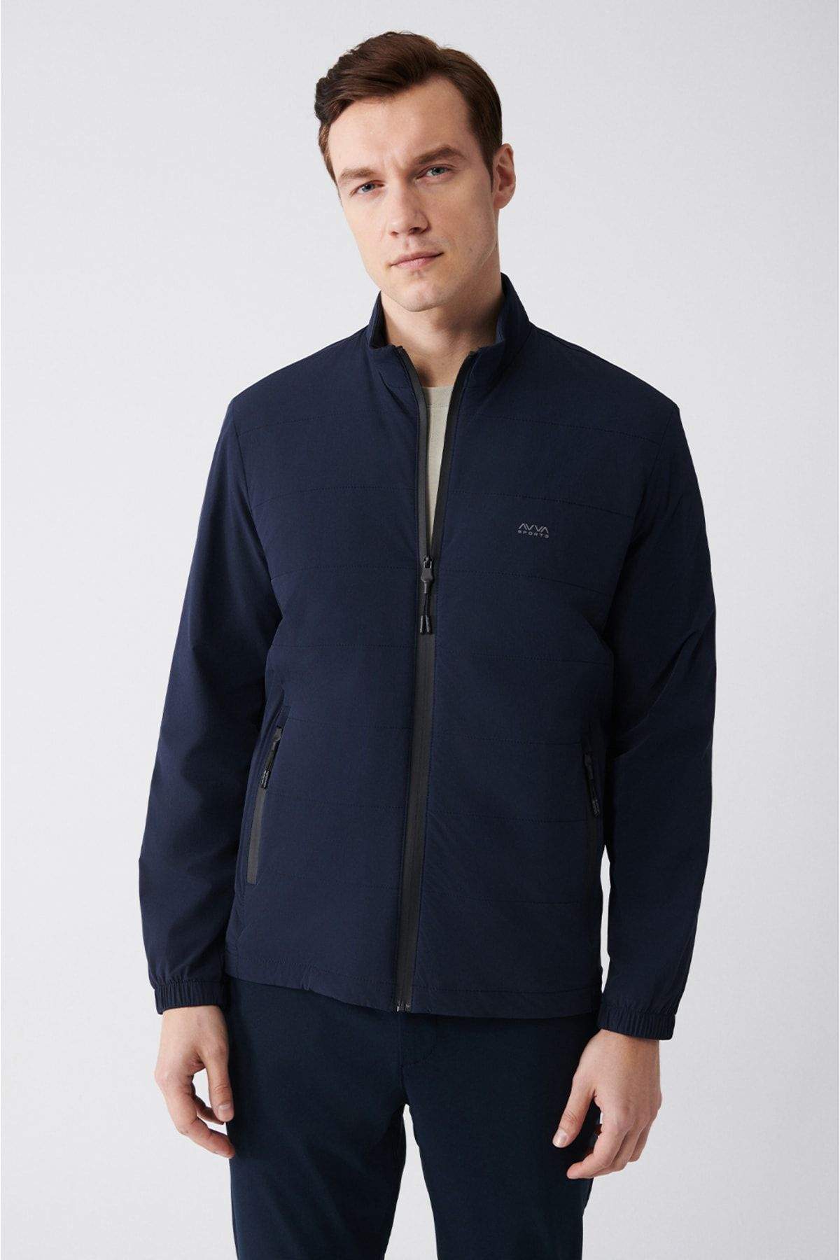 navy-blue-front-fibered-flexible-fabric-water-repellent-windproof-standard-fit-coat