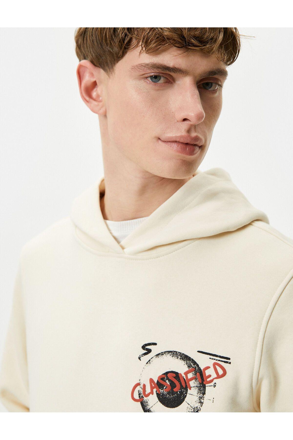 برش راحت کانگورو جیبی هودی هودی چاپی پشت