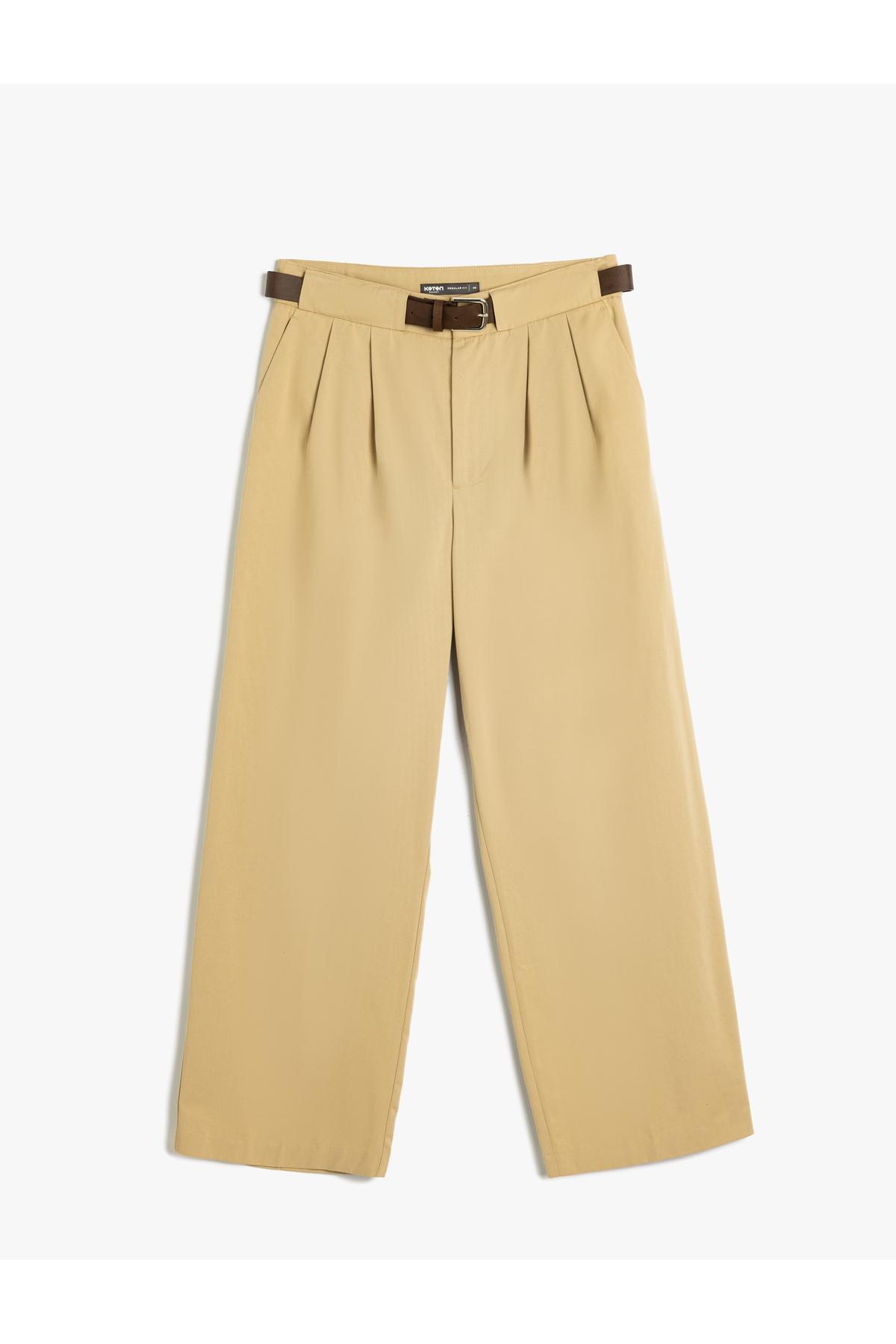 کمربند شلوار چینی با جیب با جزییات نخی