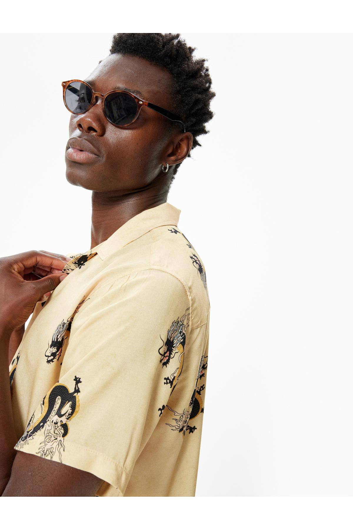 پیراهن آستین کوتاه با الگوی اژدها