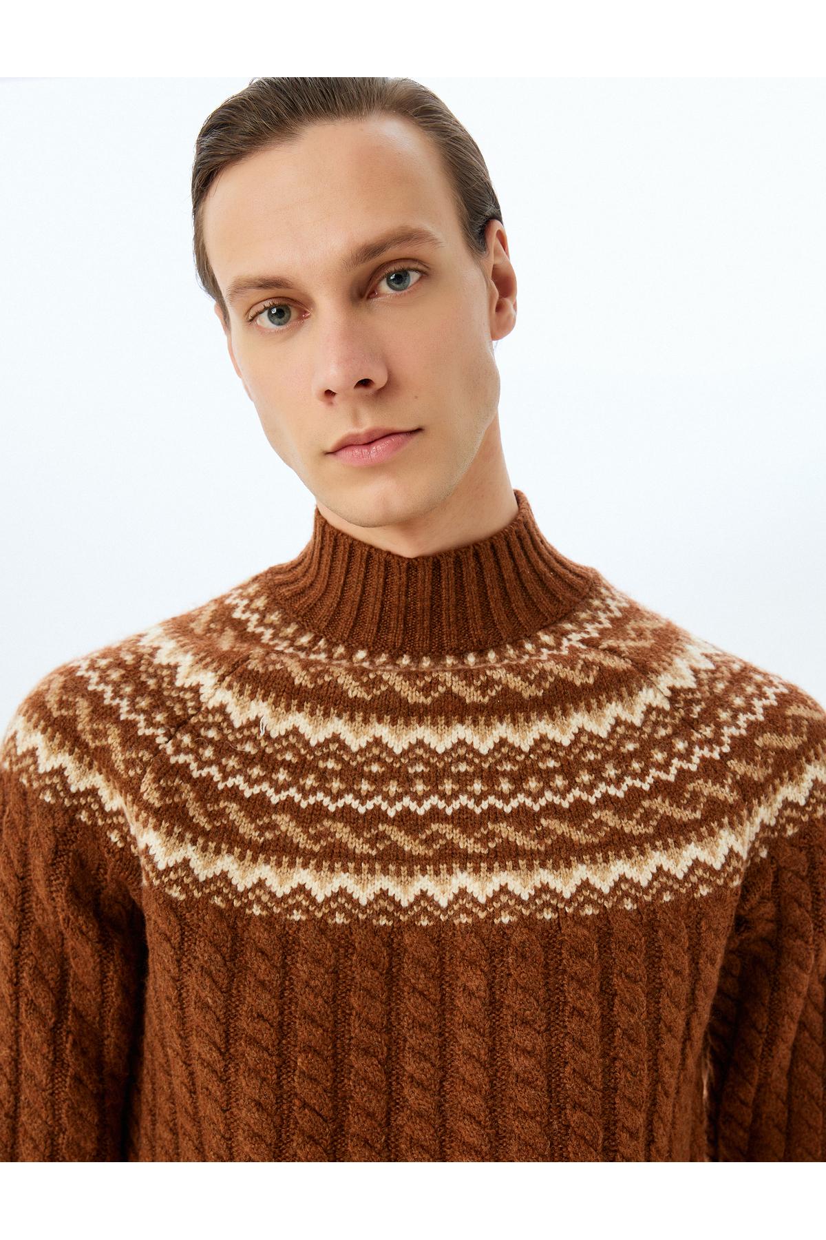 یقه ماهیگیر با بافت لباس بافتنی الگوی بافتنی